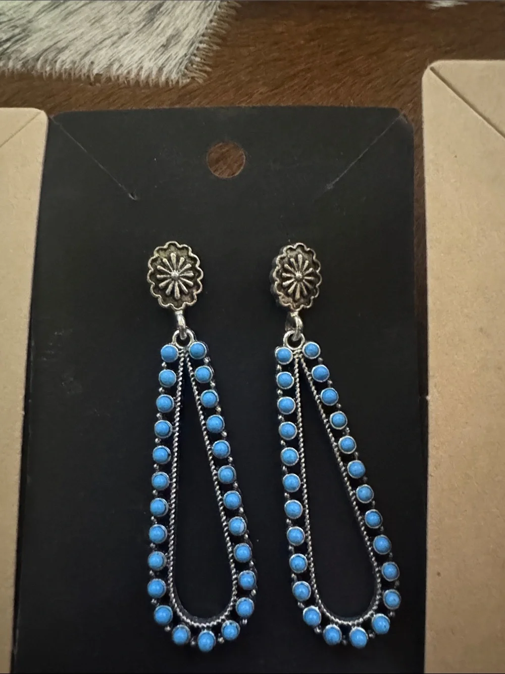 Turquoise Drop Earrings Trio - Women's western Jewelry LOT of 3